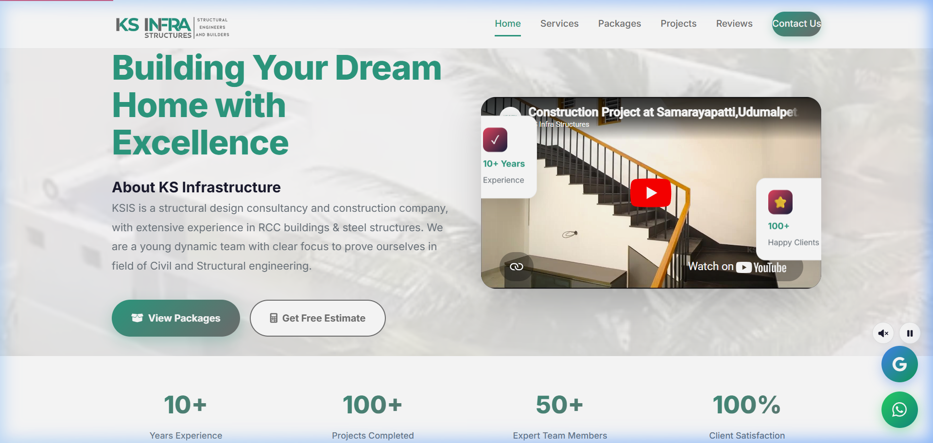 Website development project for KS Infrastructure in India
